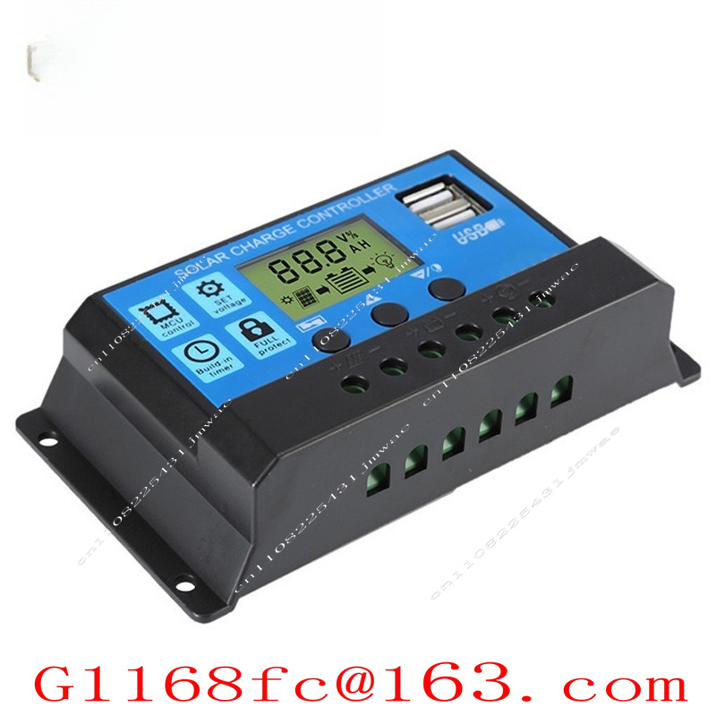 Charge Controller Solar - PWM Solar Charge Controller with LCD
